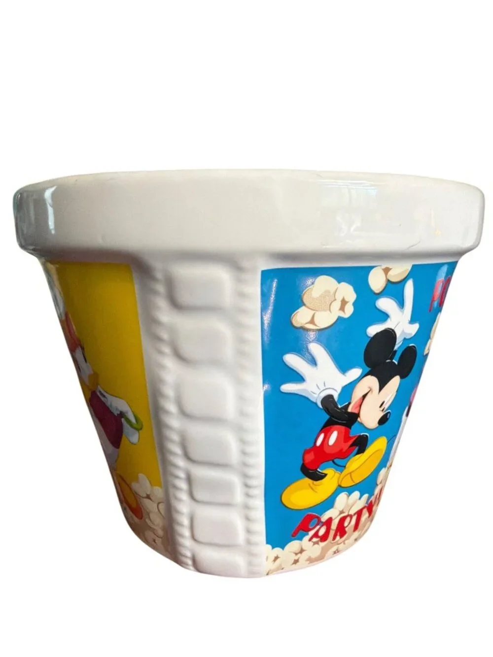 Disney Mickey Friends Ceramic Popcorn Bowl Dishwasher Microwave Safe Goofy 4